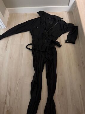 JLUXLABEL Black Utility Jumpsuit with Belt